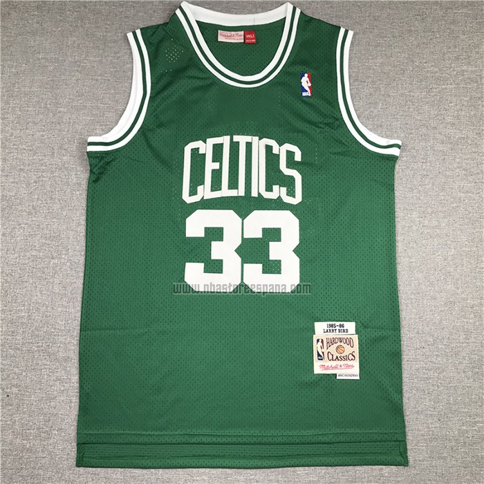 Camiseta Boston Celtics Larry Bird NO 33 Mitchell & Ness 1985-86 Verde